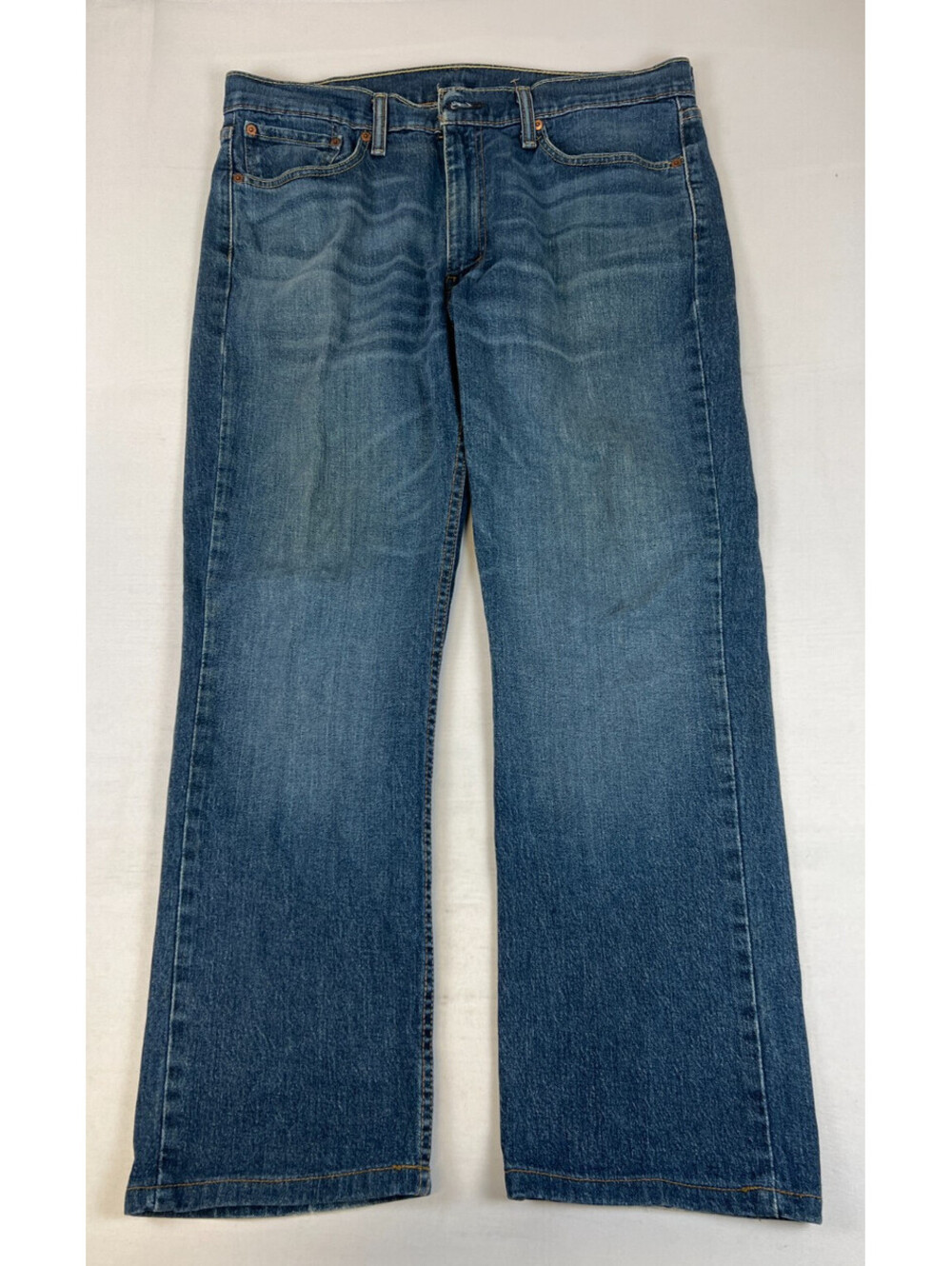 Levi's Men 36x30 514 Blue Denim Straight Leg Jeans Regular Fit Cotton